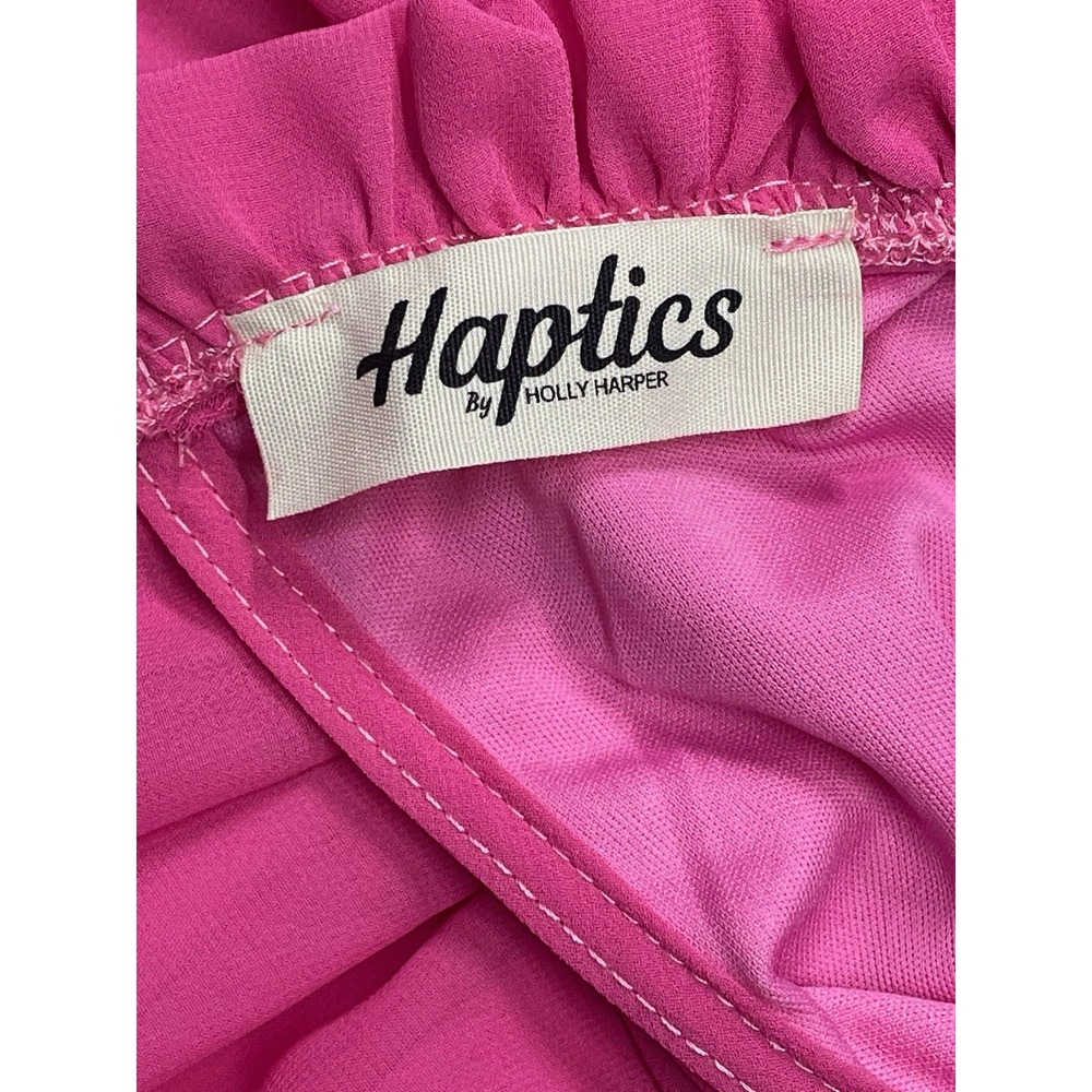 Haptics By Holly‎ Harper Women M Pink Tiered Maxi Dress Flutter Sleeve Boho Chic - Picture 3 of 4